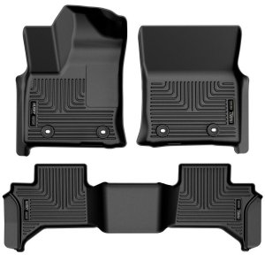 Lexus LX600 Floor Liners - Front + Second Seat - Husky Liners - Weatherbeater - Black - `22-`23